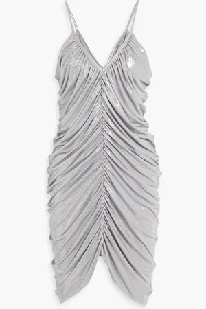 Norma Kamali Diana ruched metallic stretch-jersey dress - Metallic - FR 42