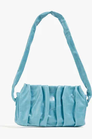 Elleme Vague pleated leather shoulder bag - Blue - OneSize