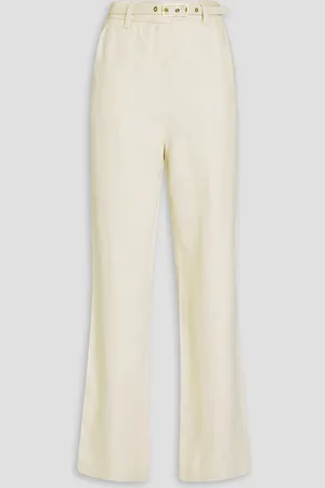 ZIMMERMANN Belted linen straight-leg pants - White - 0