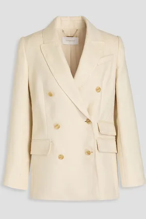 ZIMMERMANN Double-breasted linen blazer - White - 1