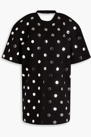 AREA Open-back polka-dot jersey mini dress - - S