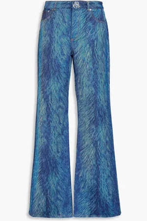 AREA Printed high-rise flared jeans - Blue - 29