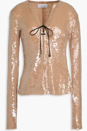 16Arlington Seeran cutout sequined stretch-tulle top - - UK 12