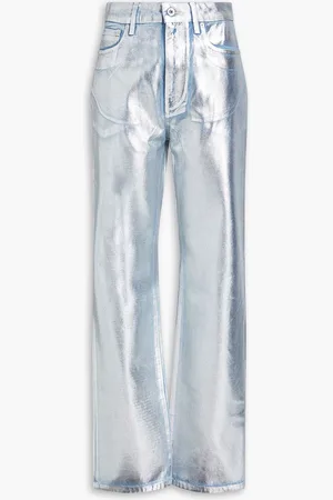 Paco rabanne Coated metallic high-rise bootcut jeans - Metallic - 25