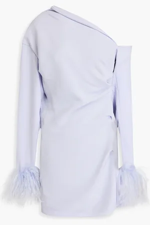 16Arlington Adelaide feather-embellished crepe mini dress - Purple - UK 14