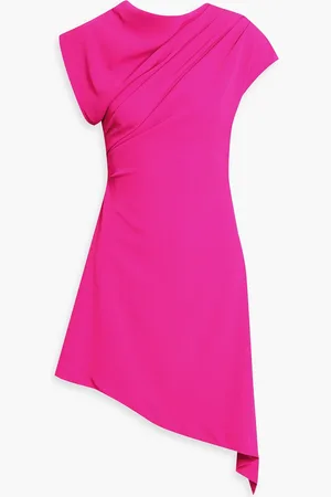 Halston Heritage Asymmetric stretch-crepe dress - Pink - US 10