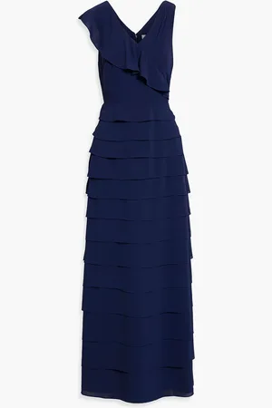 MIKAEL AGHAL Ruffled crepe maxi dress - Blue - US 6