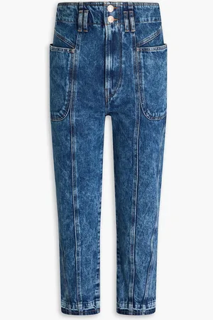 Marant Etoile Tuscon cropped acid-wash slim-leg jeans - Blue - FR 40
