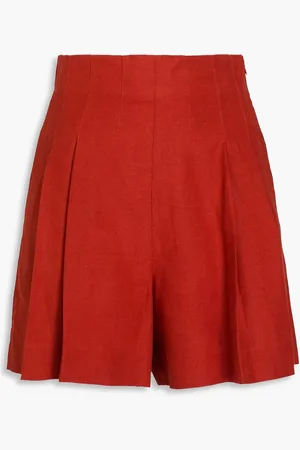 Chloé Pleated linen shorts - Red - FR 34
