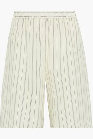Chloé Pinstriped silk crepe de chine shorts - White - FR 40