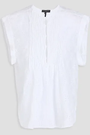 RAG&BONE Gabby broderie anglaise ramie top - - L