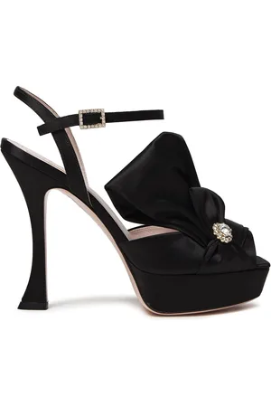 Roger Vivier Lavallière embellished satin platform sandals - - EU 34