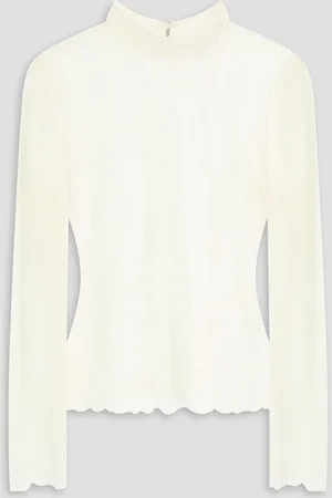 Frame Stretch-lace top - White - XS
