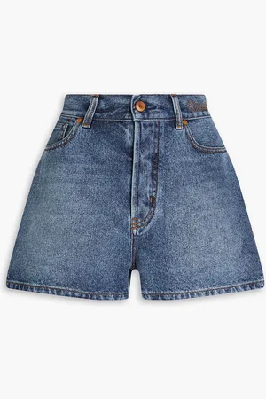 Chloé Embroidered denim shorts - Blue - FR 42