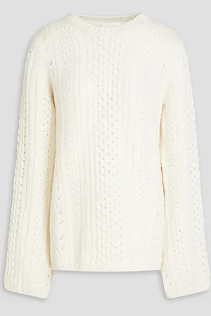Chloé Cable-knit wool and cashmere-blend sweater - - M