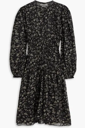 Marant Etoile Marili ruched floral-print cotton-voile mini dress - - FR 40