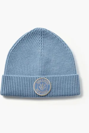 RAG&BONE Charlie appliquéd ribbed wool-blend beanie - Blue - ONESIZE