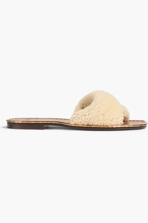 Chloé Idol shearling slides - White - EU 35