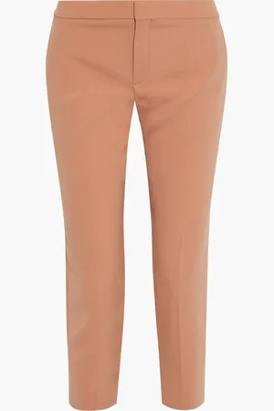 Chloé Cropped crepe slim-leg pants - Orange - FR 38