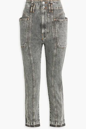 Marant Etoile Tucscon cropped acid-wash slim-leg jeans - - FR 42