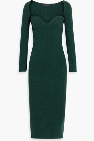 Arch4 Coco ribbed cashmere midi dress - Green - M