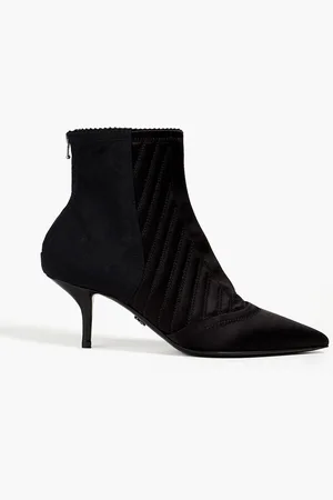 Dolce & Gabbana Floral-jacquard and satin ankle boots - - EU 35.5