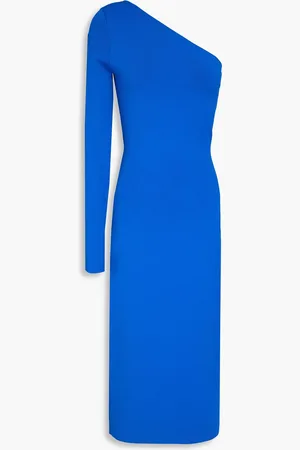 Victoria Beckham One-shoulder stretch-knit midi dress - Blue - UK 10