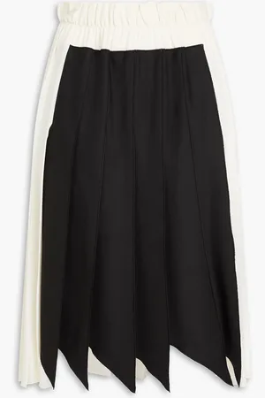 Victoria Beckham Two-tone pleated silk skirt - - UK 8