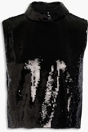 THEORY Sequined satin turtleneck top - - US 8