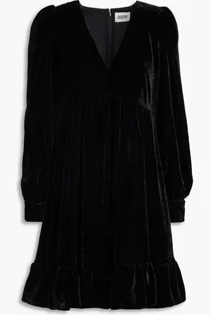 Claudie Pierlot Ruffled velvet mini dress - - FR 40