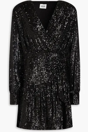 Claudie Pierlot Draped sequined tulle mini dress - - FR 38