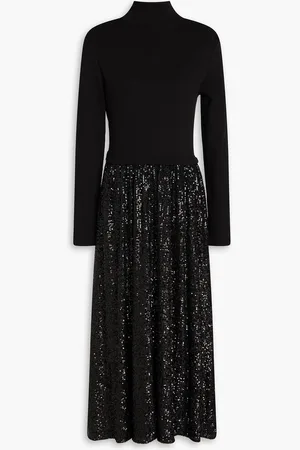 Claudie Pierlot Sequined tulle and jersey midi dress - - 1