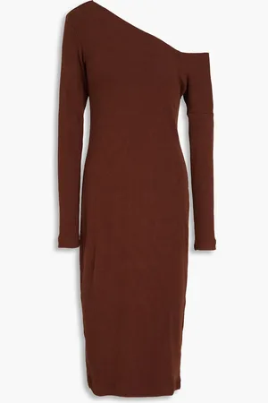 ENZA COSTA One-shoulder ribbed jersey midi dress - - XS