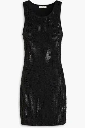 Sandro Crystal-embellished knitted mini dress - - FR 34