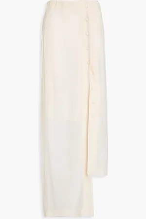 Acne Studios Asymmetric silk-crepe maxi skirt - Neutral - DE 36