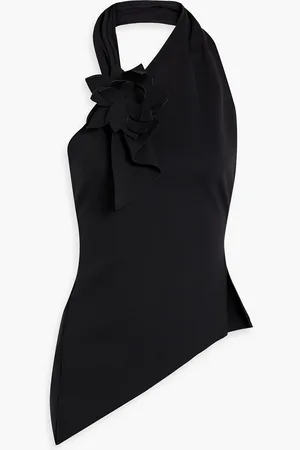 COPERNI Appliquéd open-back jersey halterneck top - - FR 40