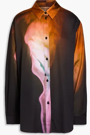 STINE GOYA Sophia printed EcoVero™-blend satin shirt - - S