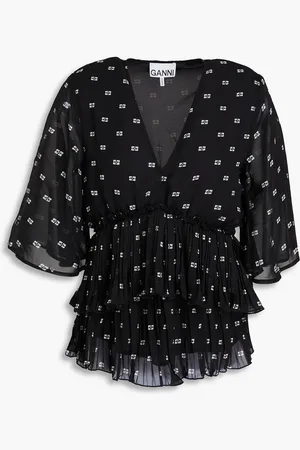Ganni Printed georgette top - - DE 42