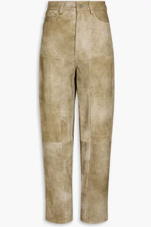 REMAIN Birger Christensen Brushed suede tapered pants - Neutral - DE 38