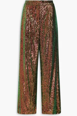 STINE GOYA Jesabelle sequined mesh wide-leg pants - - M
