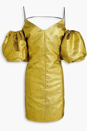 STINE GOYA Brera cold-shoulder metallic fil coupé jacquard mini dress - Metallic - S