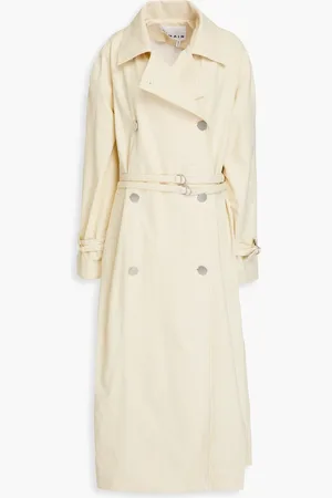 REMAIN Birger Christensen Striped cotton-blend twill trench coat - Yellow - DE 38