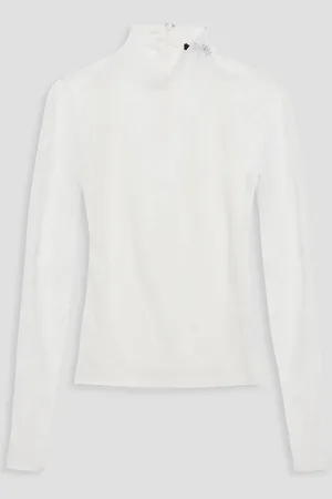 Maje Stretch-lace turtleneck top - - 1