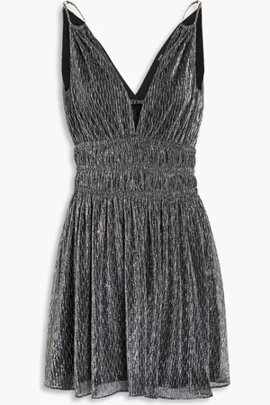 Maje Gathered lamé mini dress - Metallic - FR 40