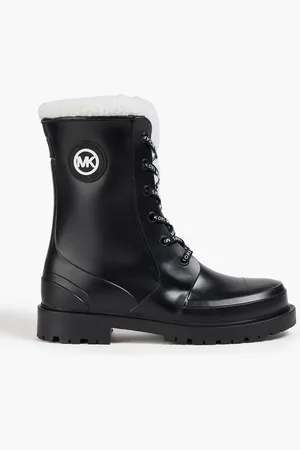 Michael Kors Montaigne faux fur-trimmed PVC ankle boots - - US 6