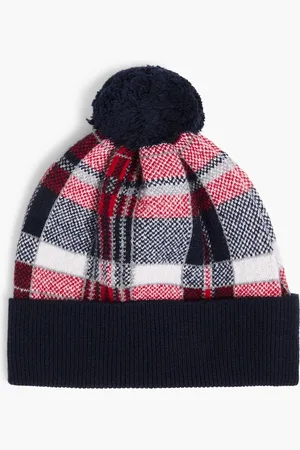 Thom Browne Checked cashmere beanie - Blue - ONESIZE