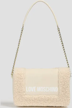 Moschino Faux shearling shoulder bag - White - OneSize