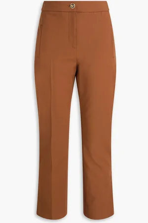 VERONICA BEARD Arte twill kick-flare pants - Brown - US 4