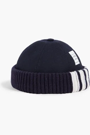 Thom Browne Appliquéd striped wool-felt hat - Blue - M