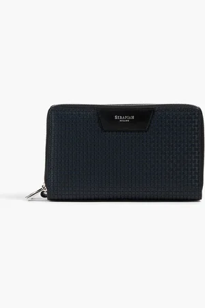 SERAPIAN Embossed coated-canvas travel wallet - Blue - OneSize